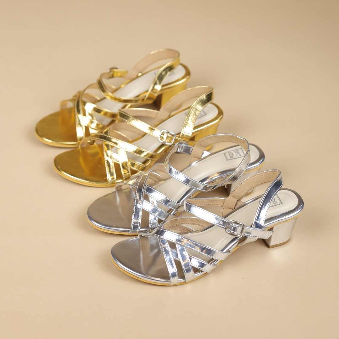 Duet Meadow Block Heels in Gold