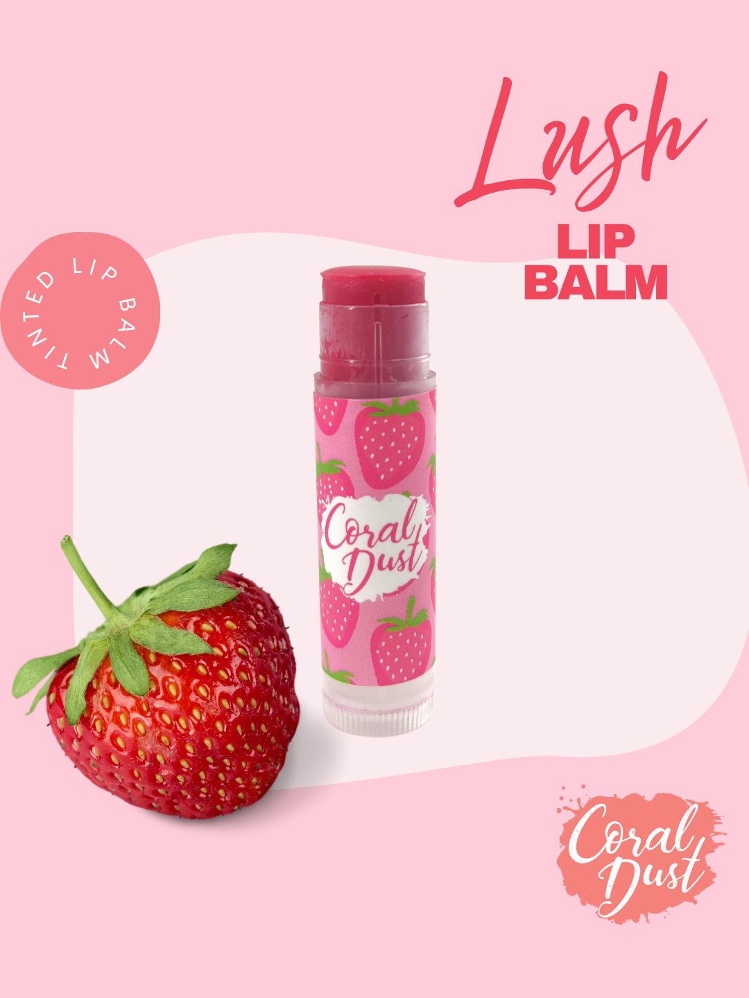 Lip Balm Strawberry - Coral Dust