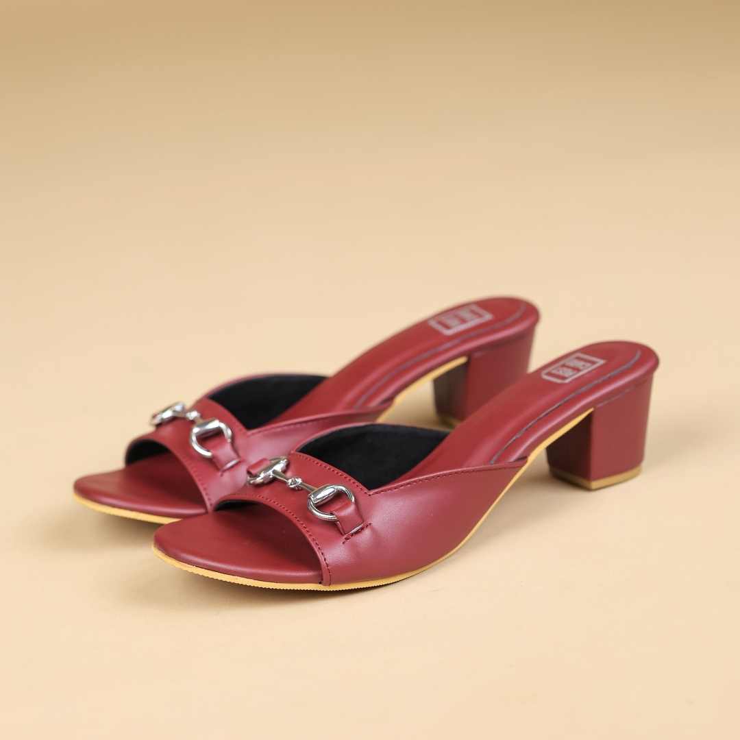 Duet Cedar Block Heels in Maroon