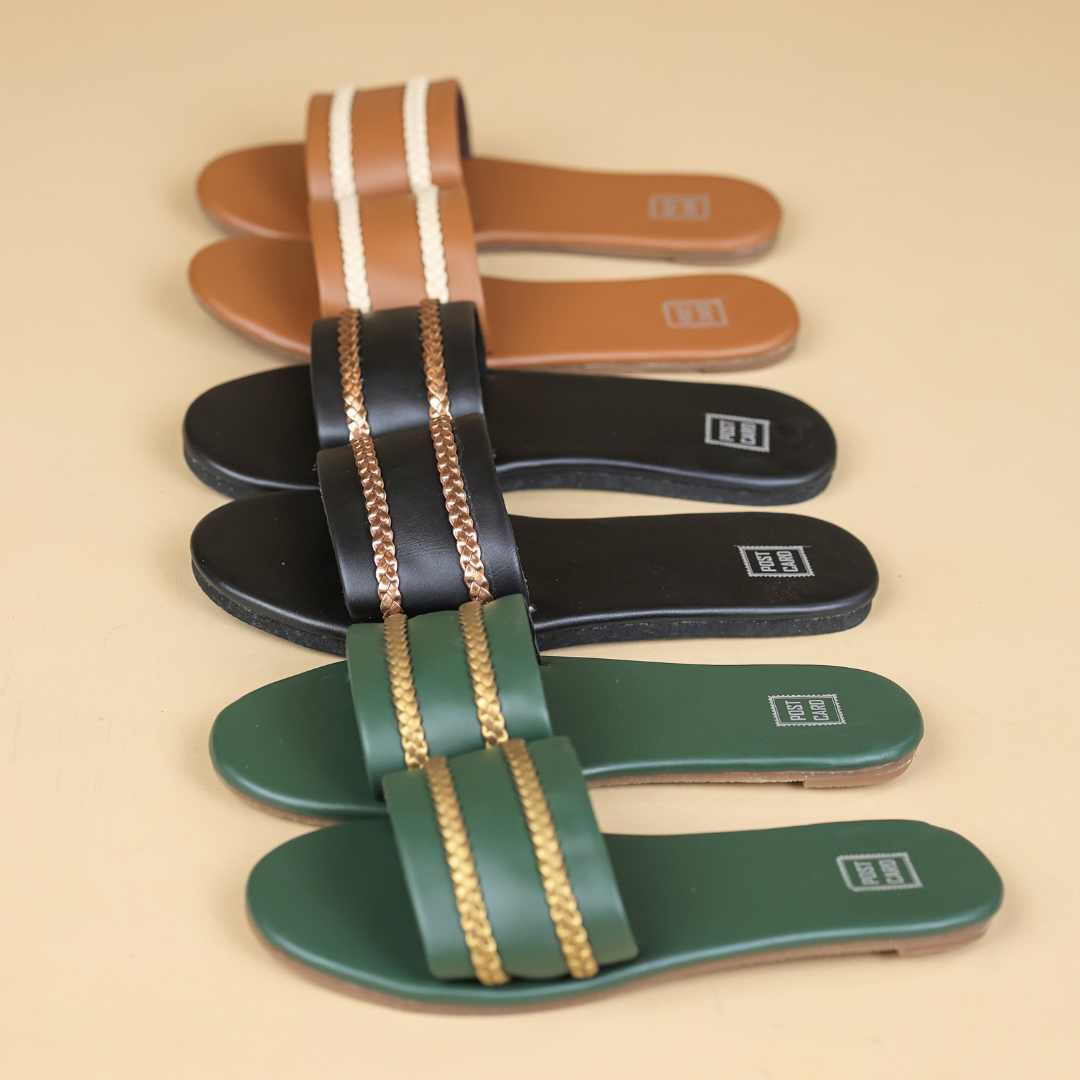 Cairo Flats in Soft Dark Green