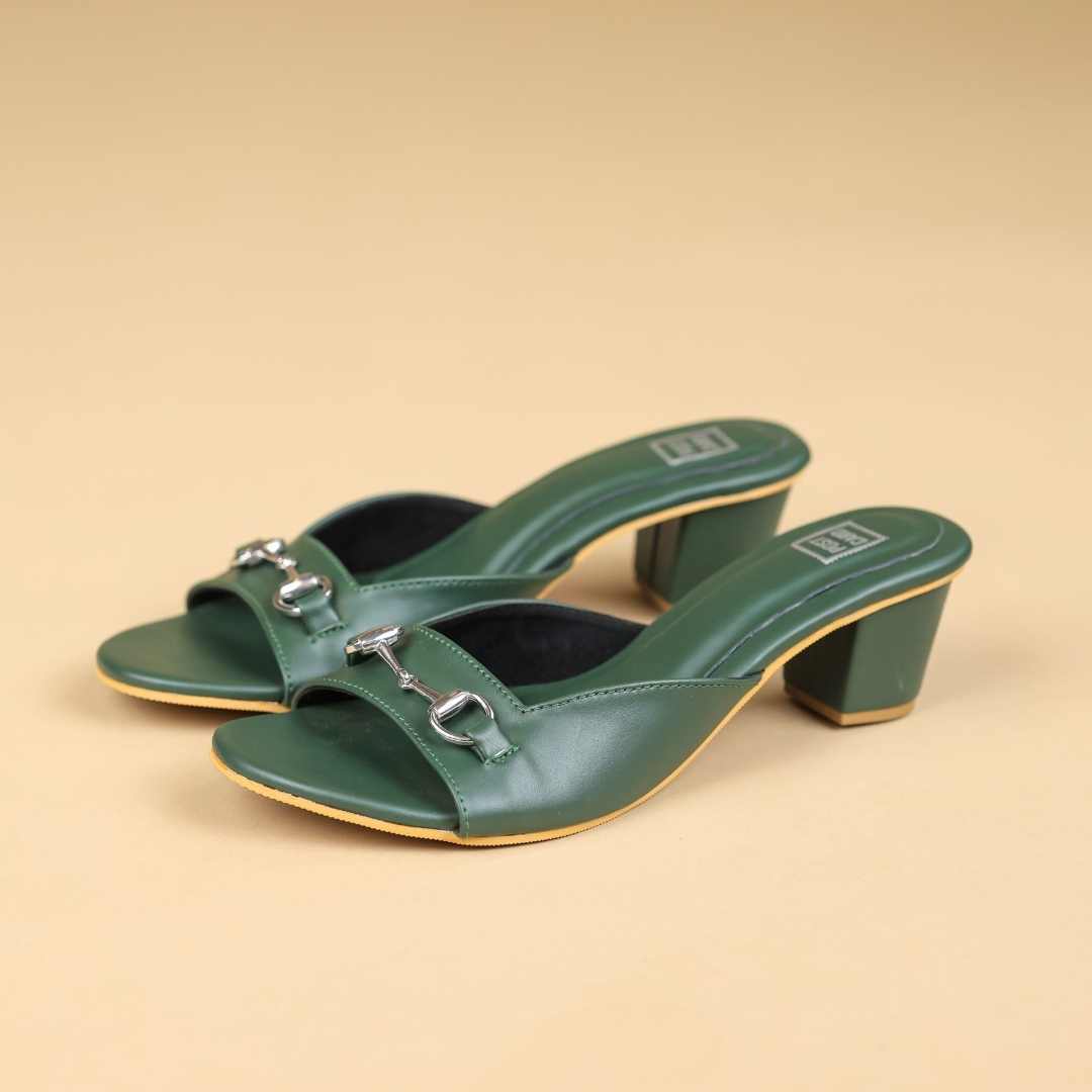 Duet Cedar Block Heels in DarkGreen