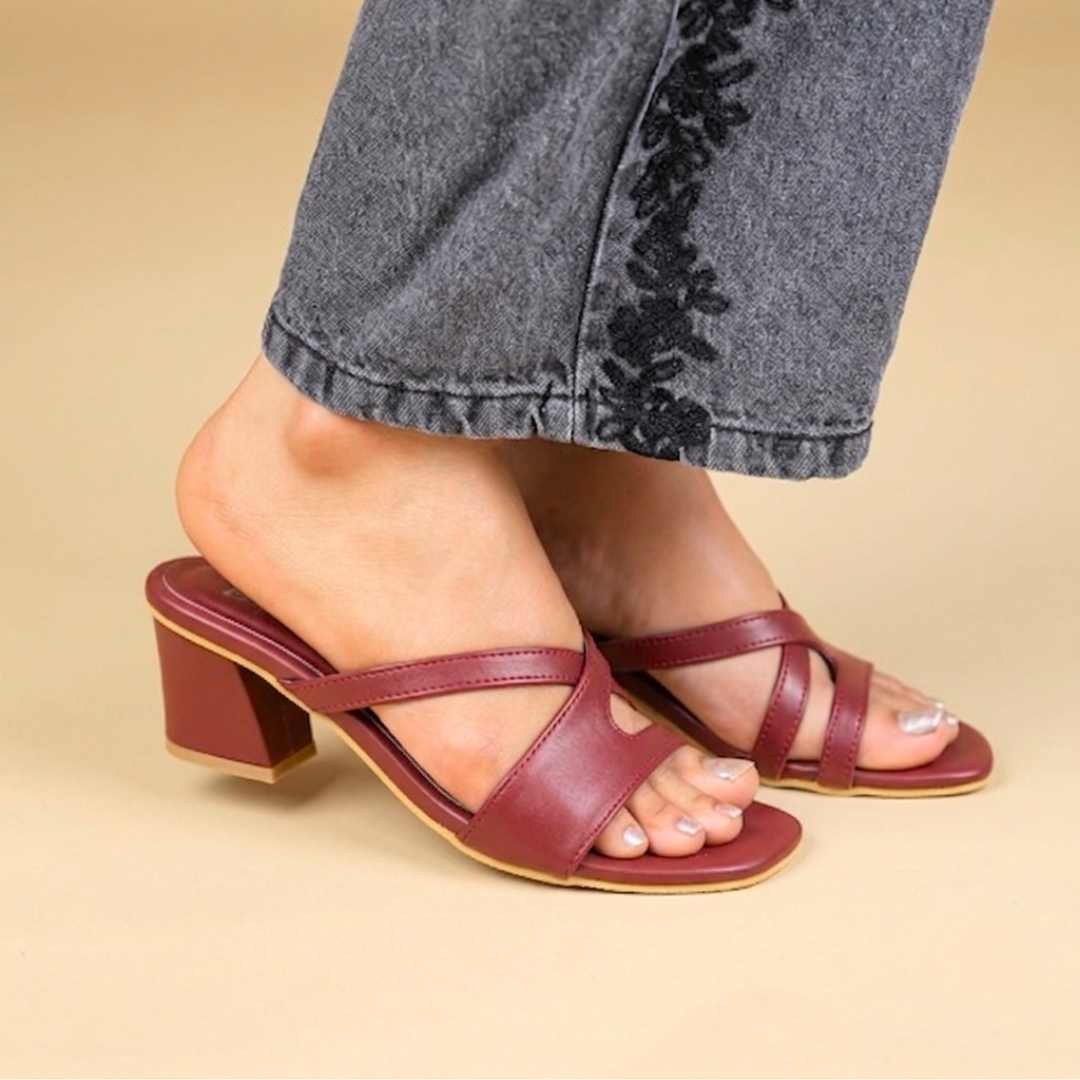 Duet Cleo Block Heels in Maroon