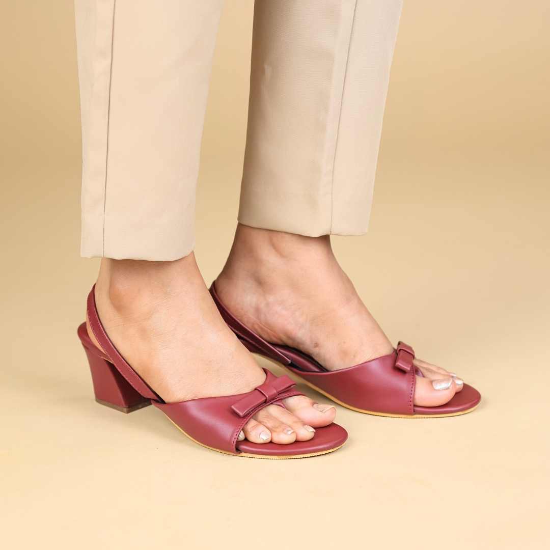 Duet Eva Block Heels in Maroon