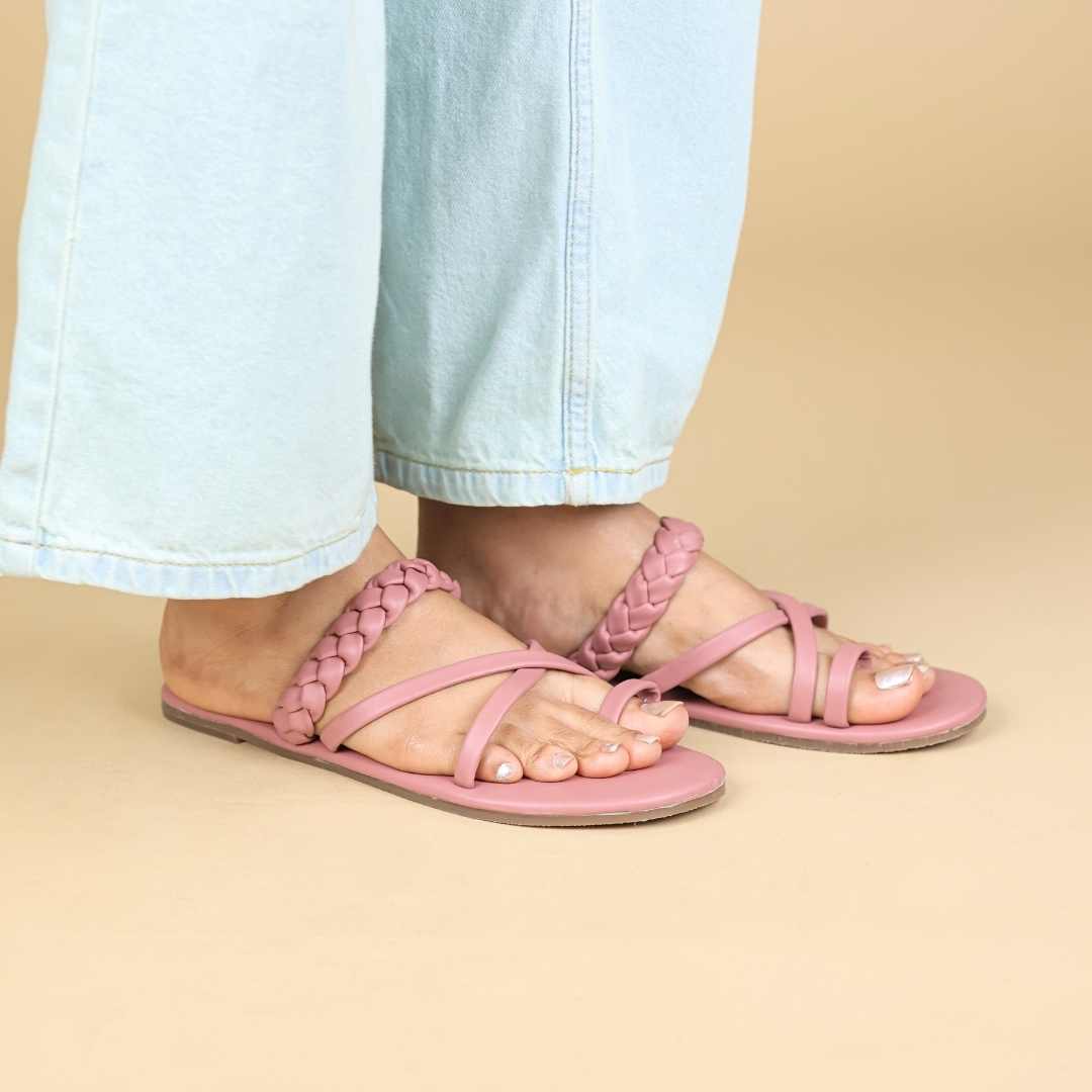 Milan Braids Pink In Flats