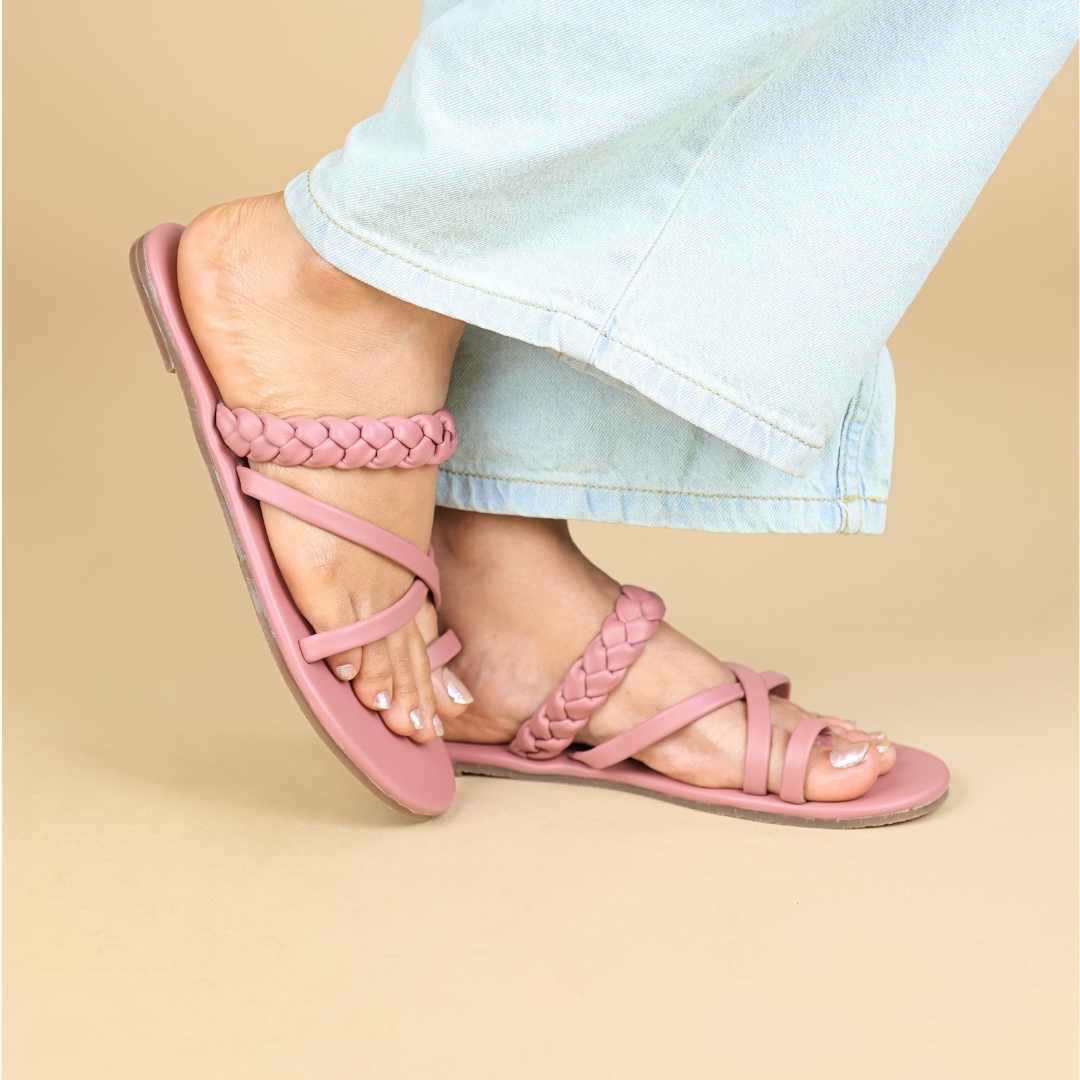 Milan Braids Pink In Flats
