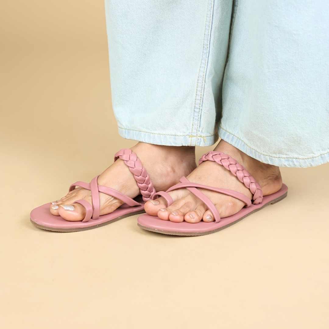 Milan Braids Pink In Flats