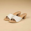 Halo Weave  Block Heels Tan