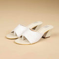 Halo weave Block Heels  Offwhite