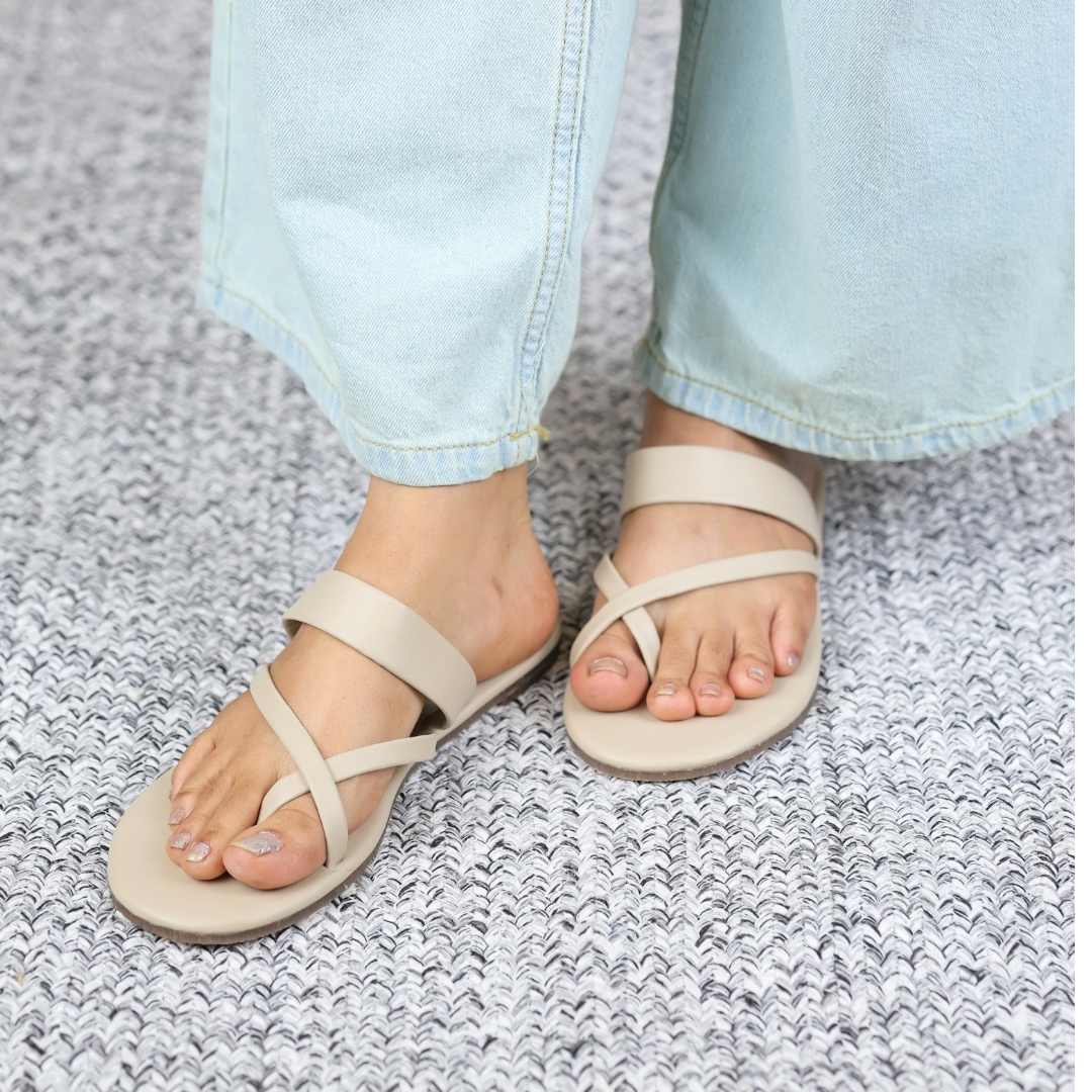orchid   Flats in offwhite