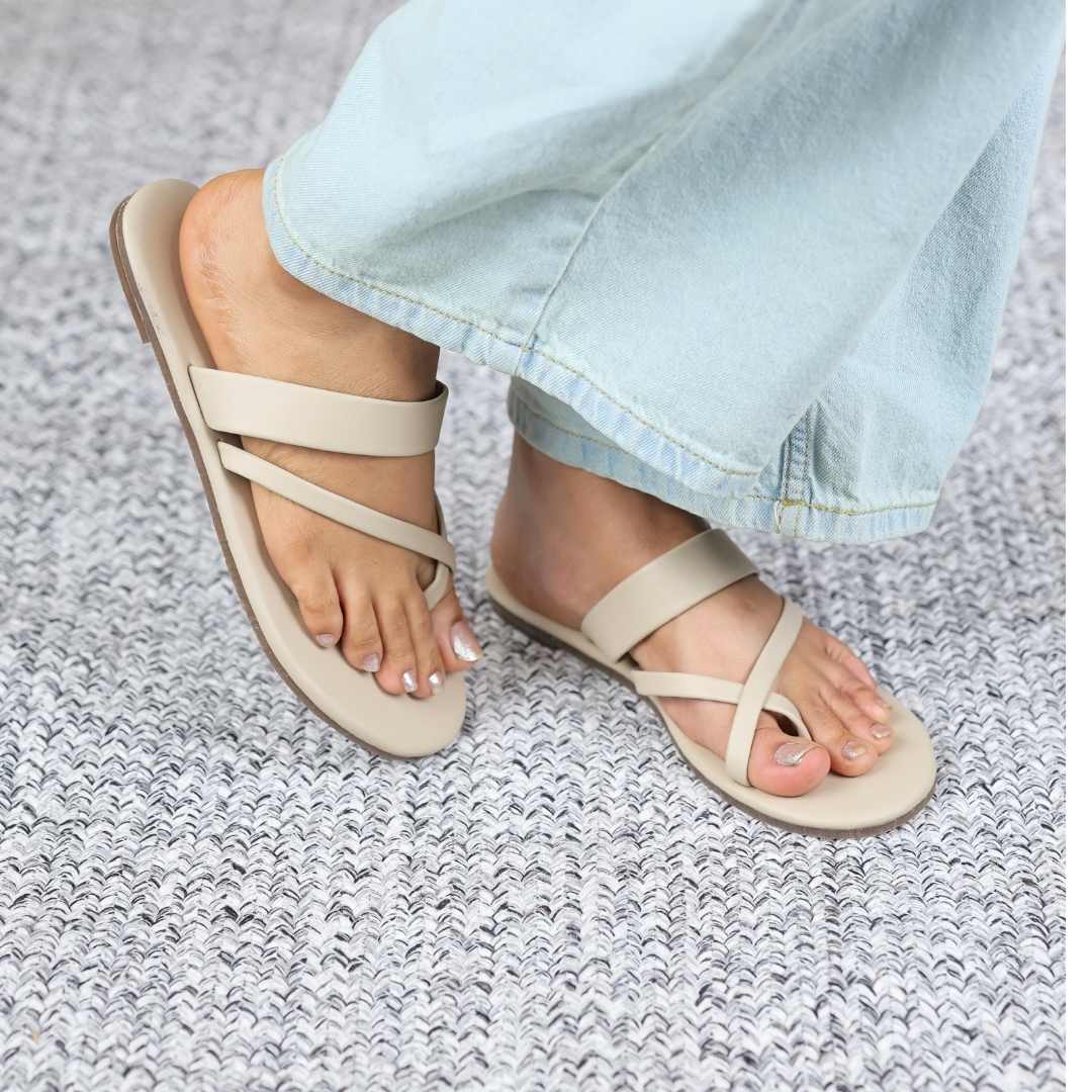 orchid   Flats in offwhite