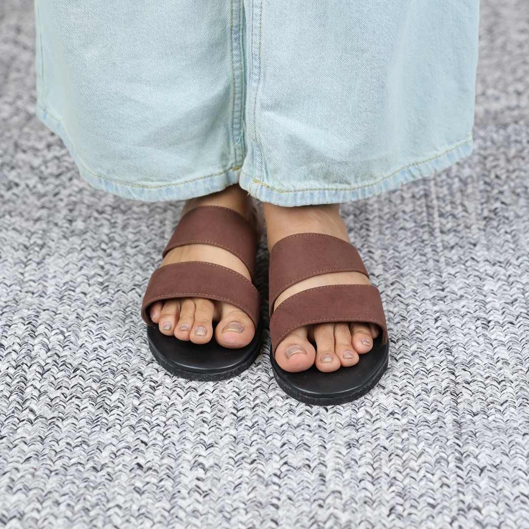 Marigold Flats in  Brown suede