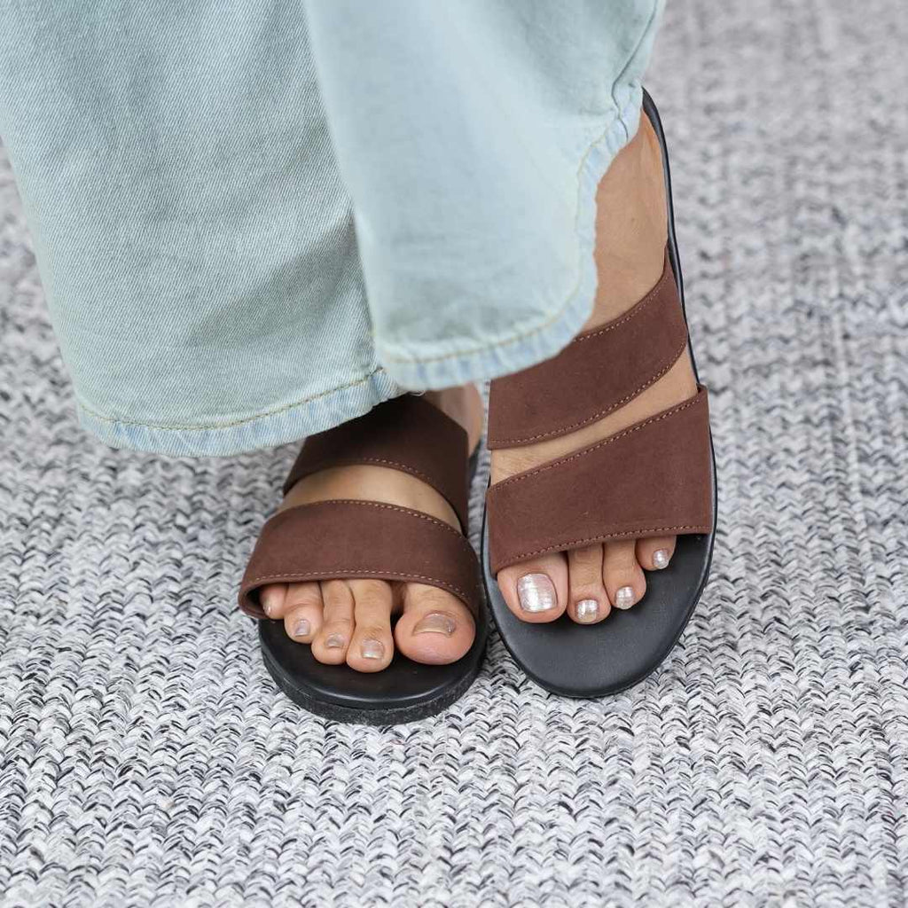 Marigold Flats in  Brown suede