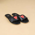Heart Flats in  Black