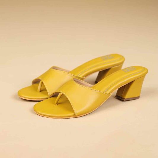 Halo Two Inch Heels in Yellow – Bright, stylish, and comfy for everyday elegance.