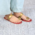 Sunflower  Flats in Maroon Antique