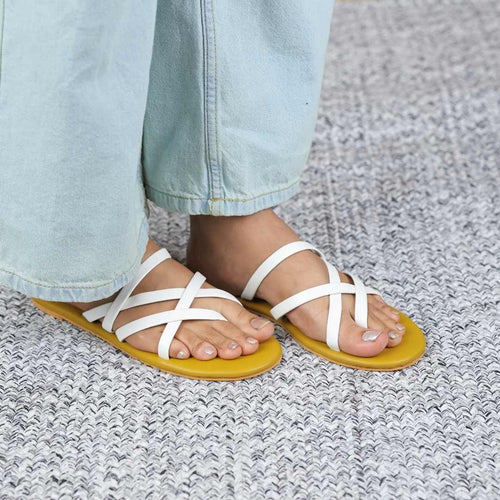 Alexa  Flats in Yellow White