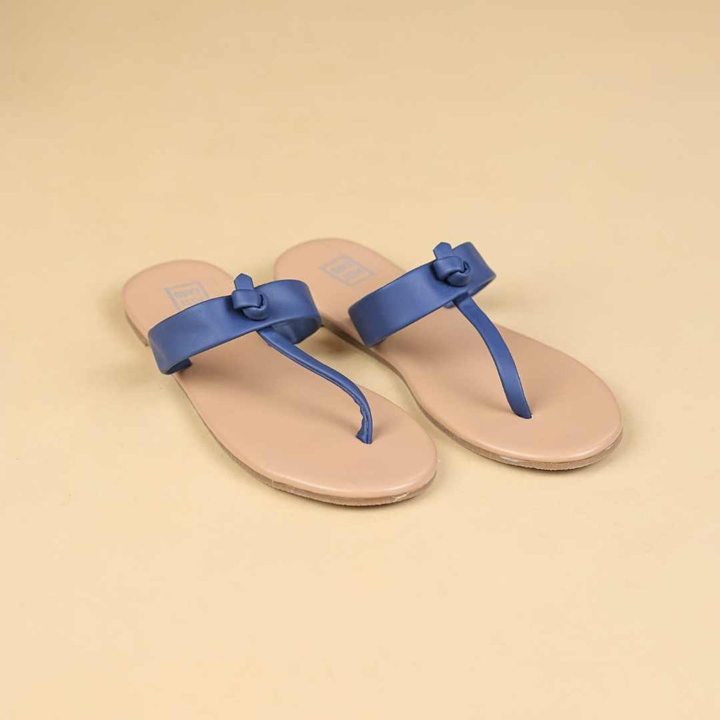 Periwinkle  Flats In Tan Blue