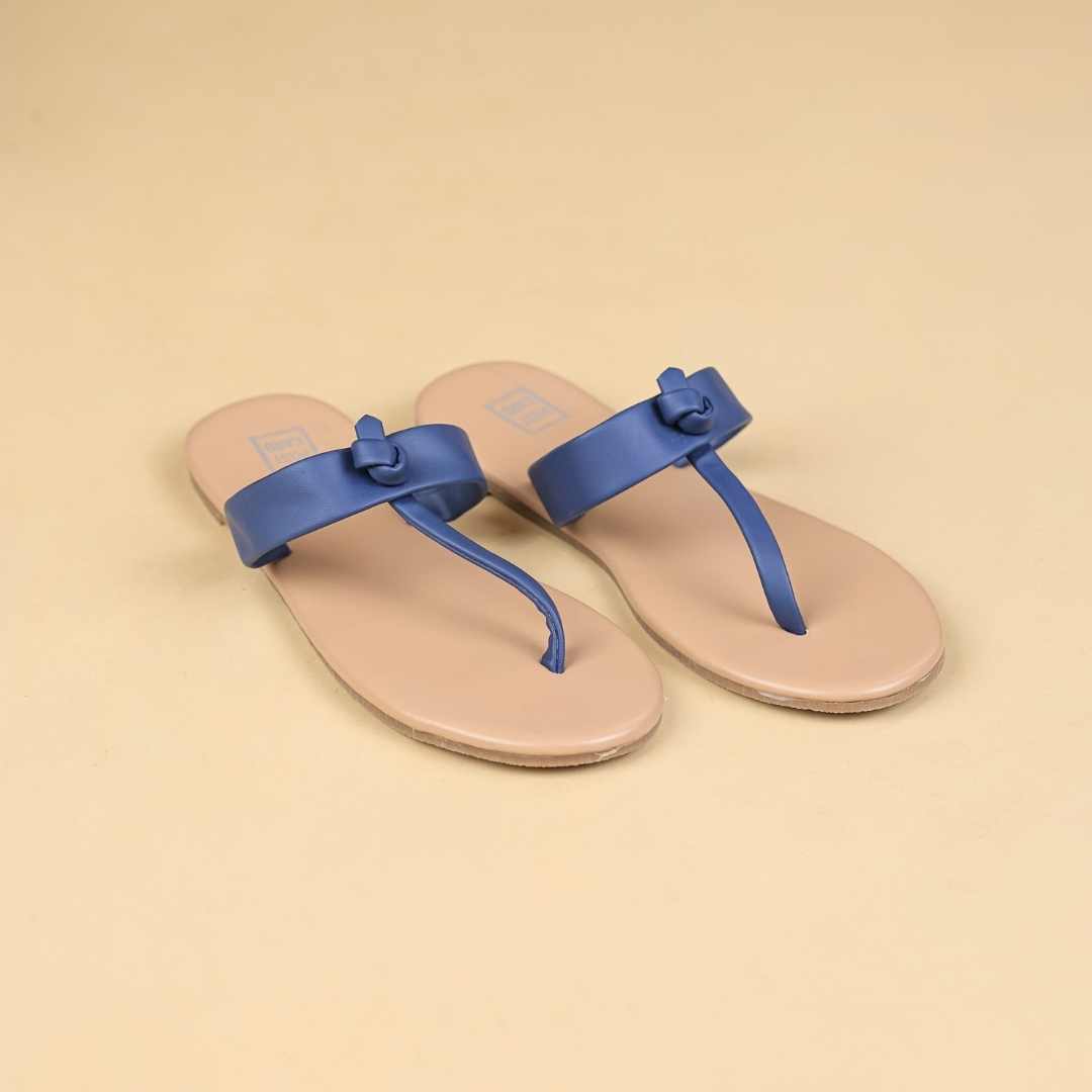 Periwinkle  Flats In Tan Blue