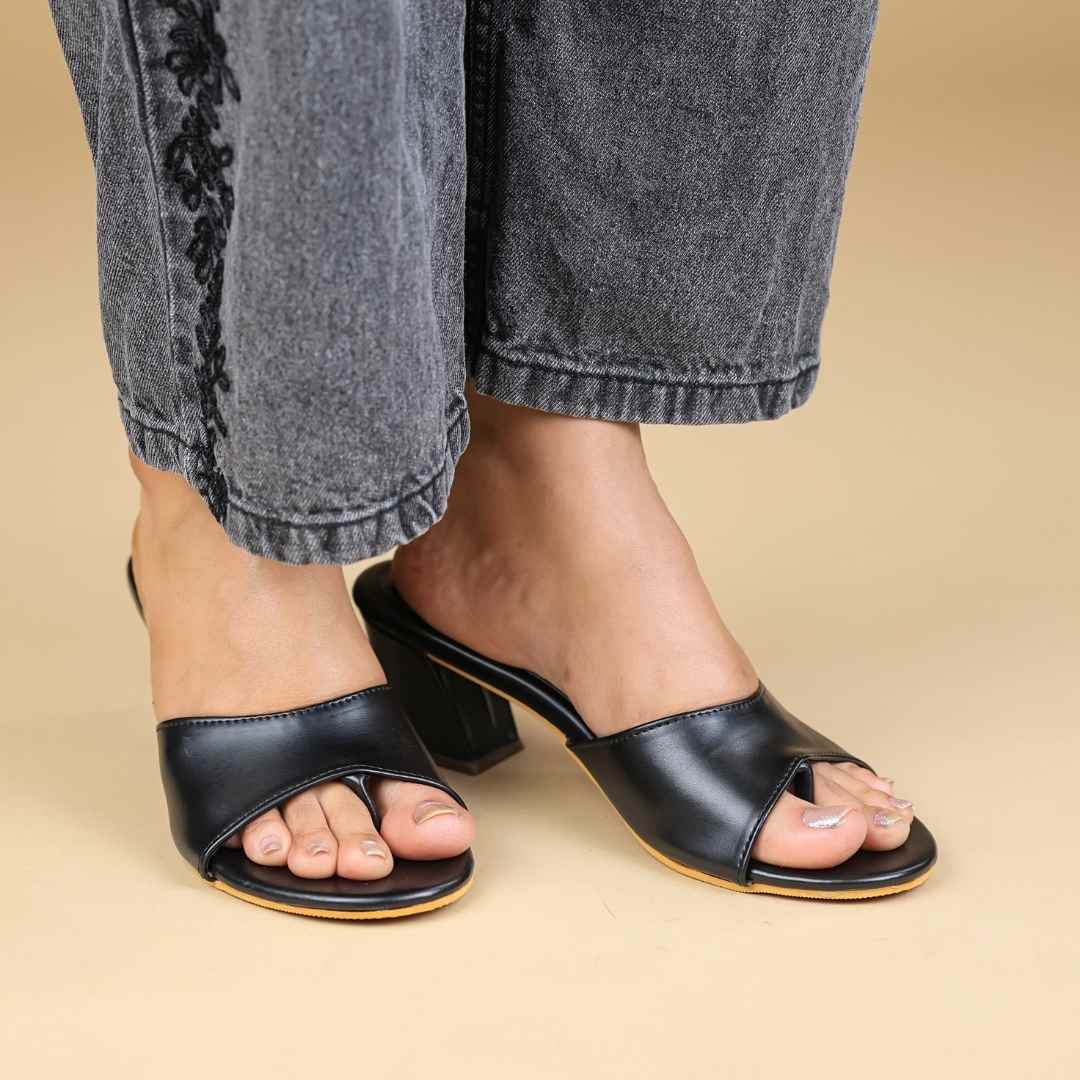 Halo Two Inch Heels in Black – Classic, versatile, and comfortable for every occasion.