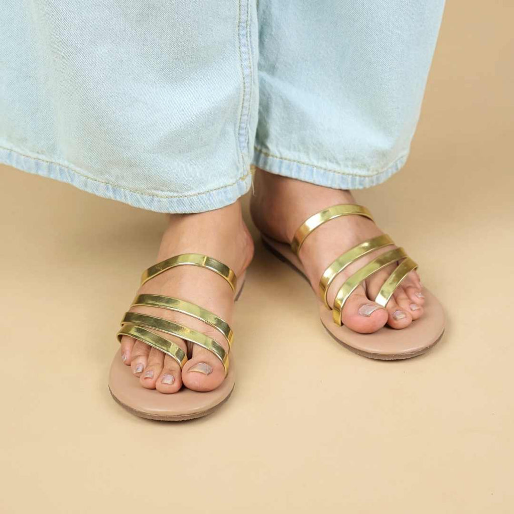 Zest Flats in Tan Gold