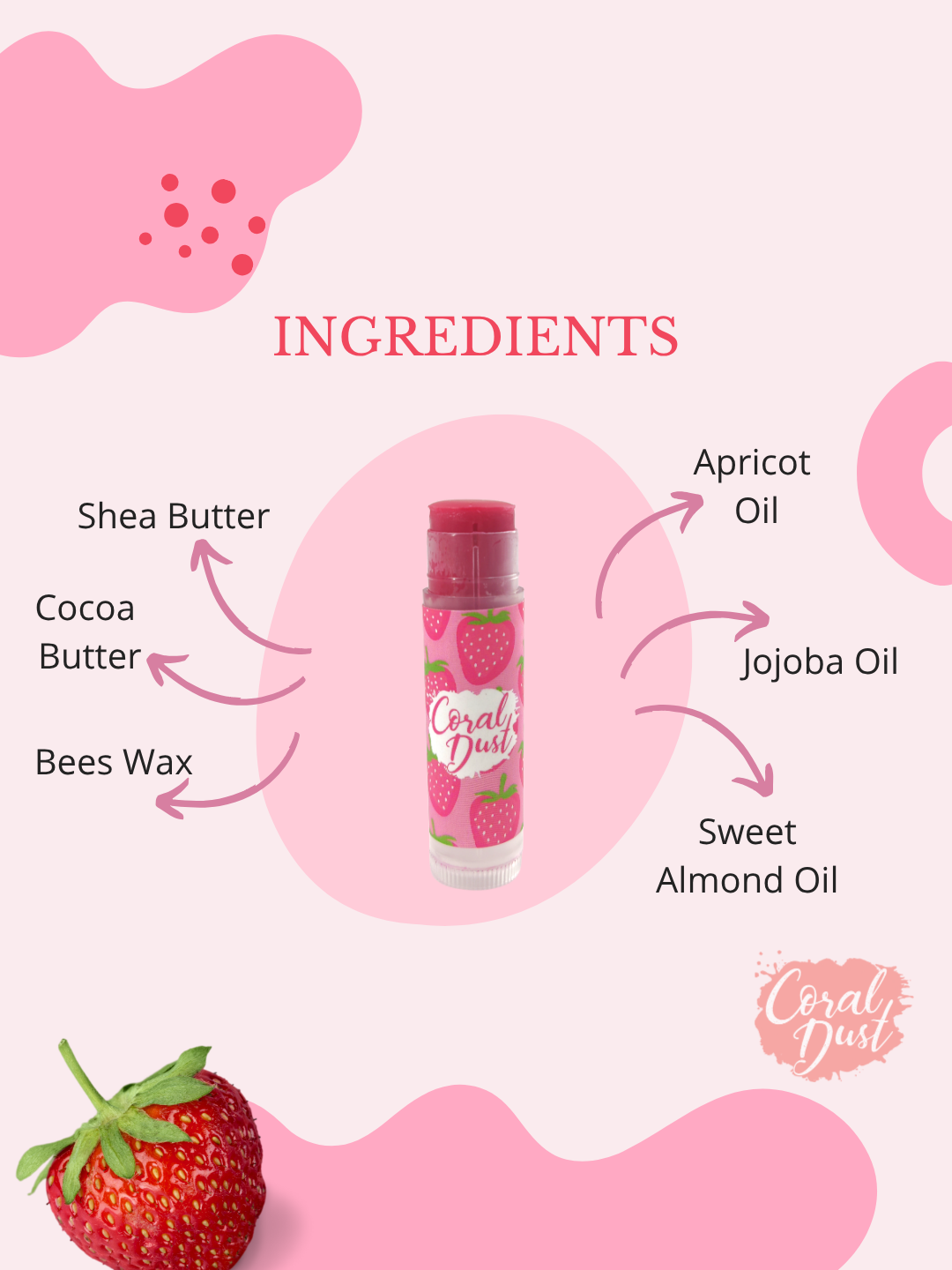 Lip Balm Strawberry - Coral Dust