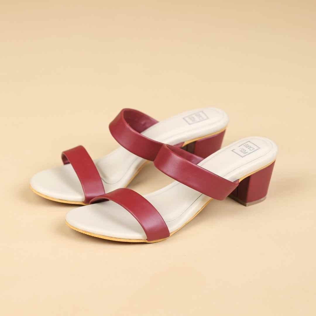 Duet jasmine  Block Heels  Offwhite Maroon