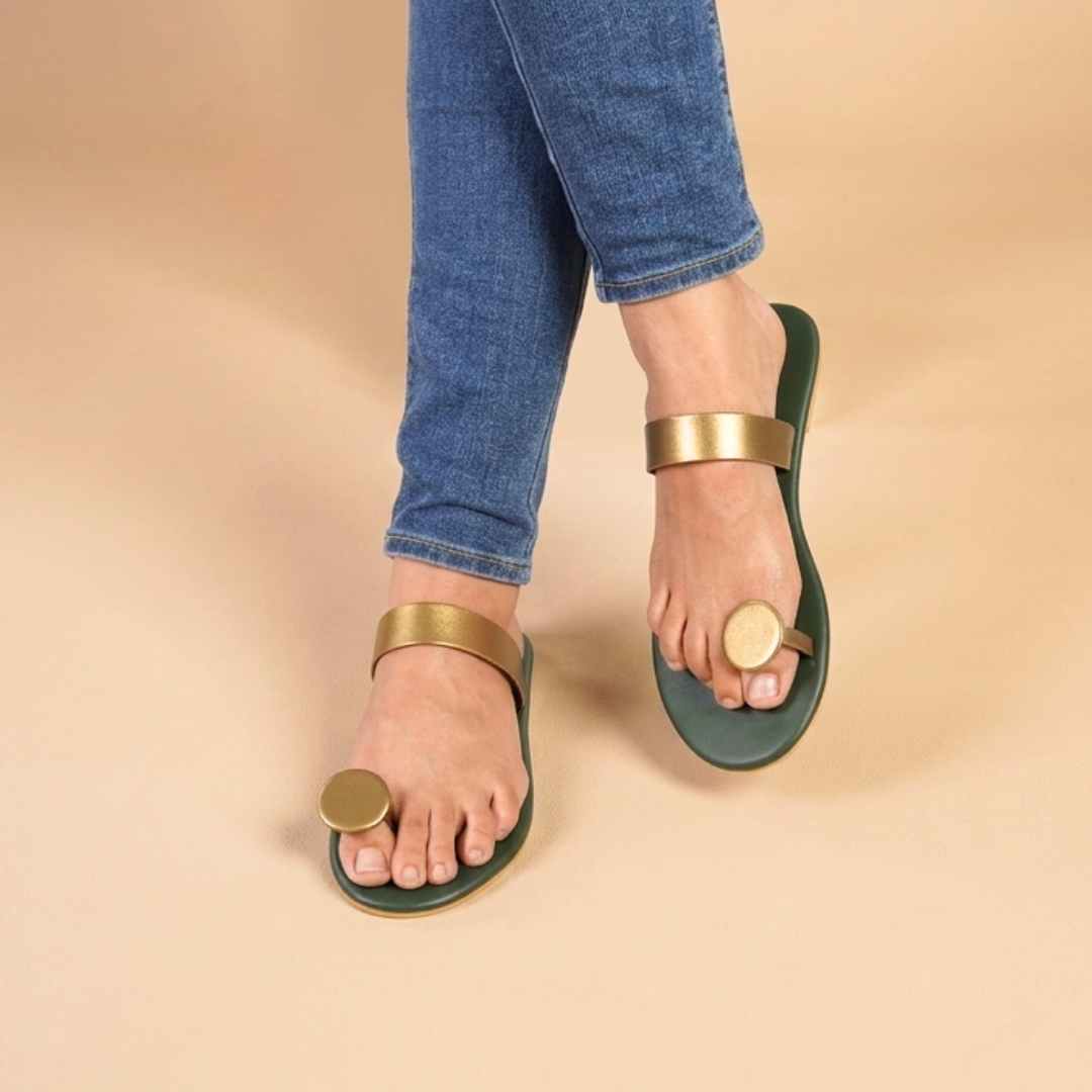 Sunflower  Flats in Green Antique