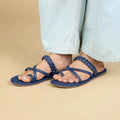 Milan Braids Blue In Flats