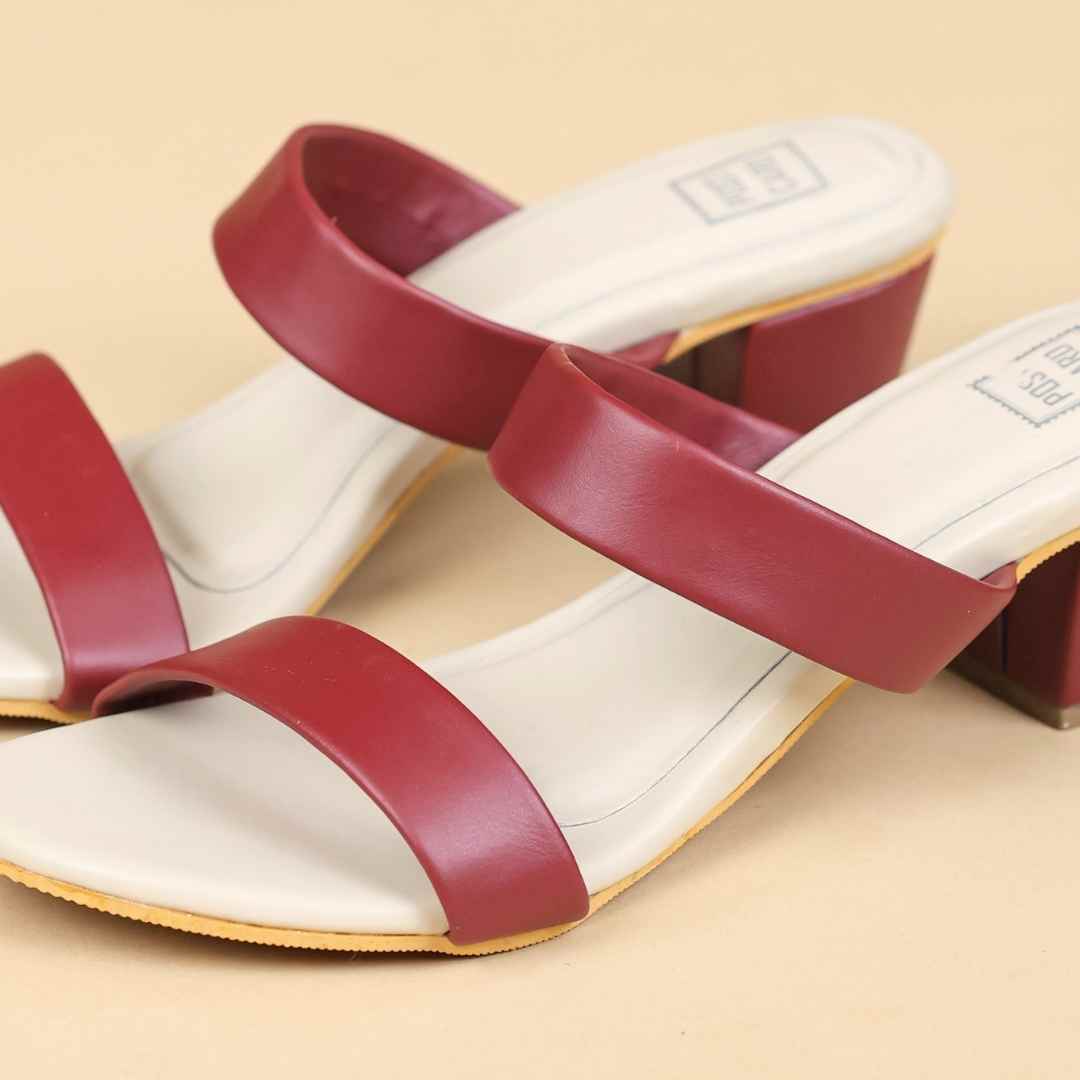 Duet jasmine  Block Heels  Offwhite Maroon