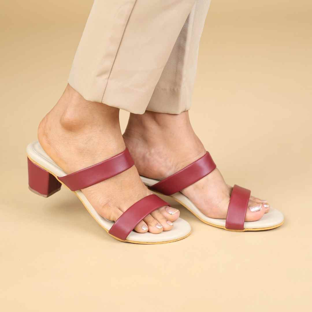 Duet jasmine  Block Heels  Offwhite Maroon
