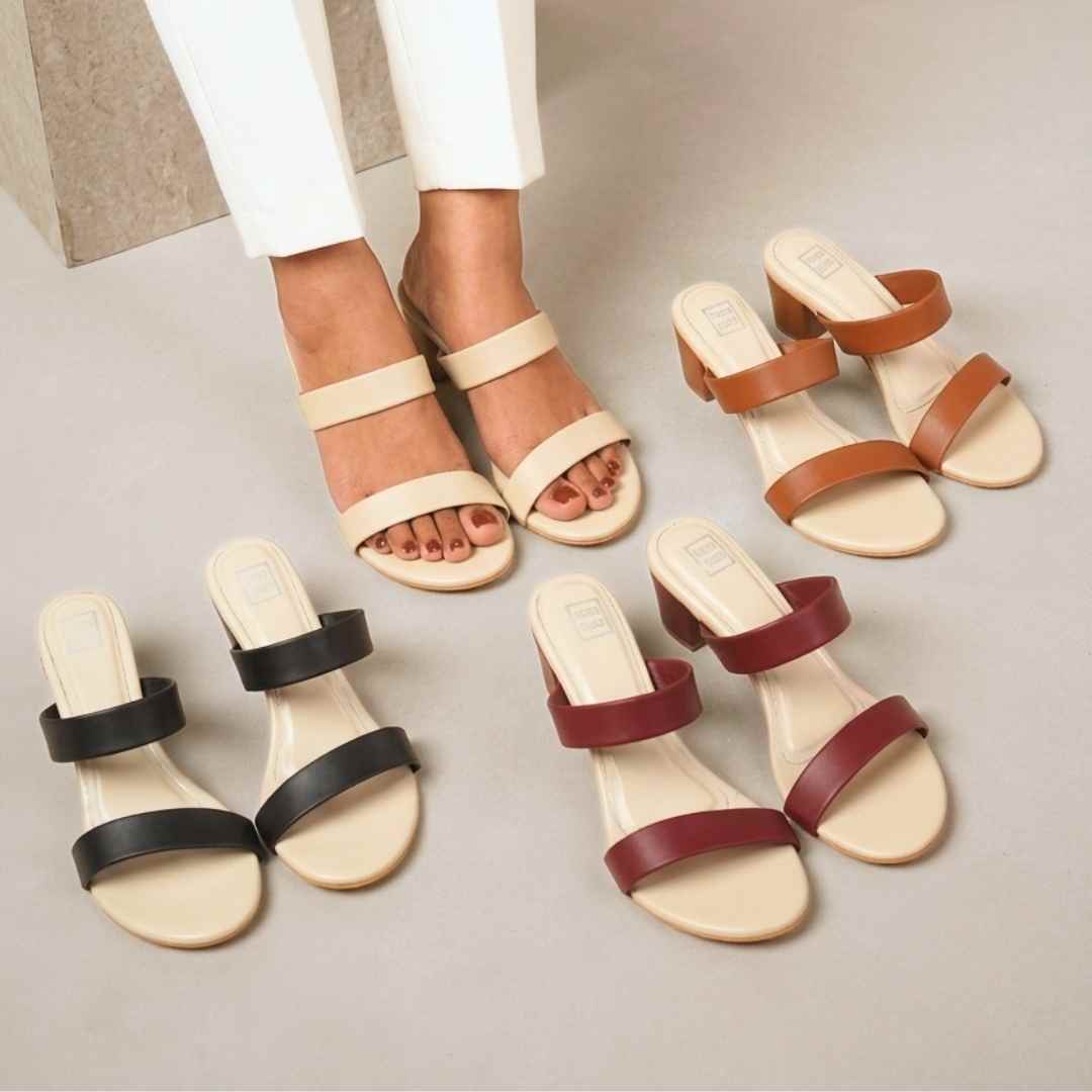 Duet jasmine Block Heels  Offwhite Soft Tan