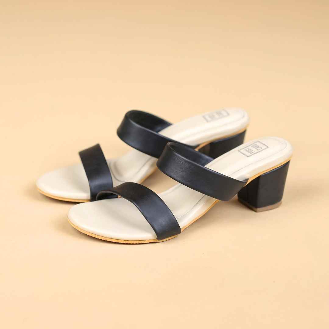 Duet jasmine Block Heels  Offwhite Black