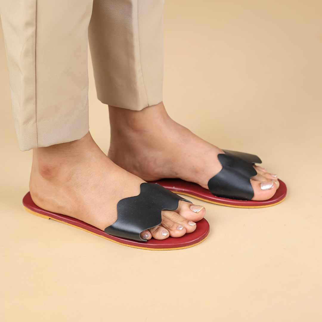 Moroccan Gladiola  flats  in Black