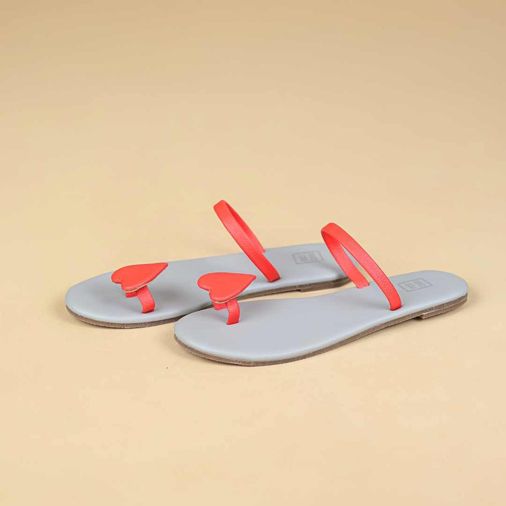 Heart Flats in Grey