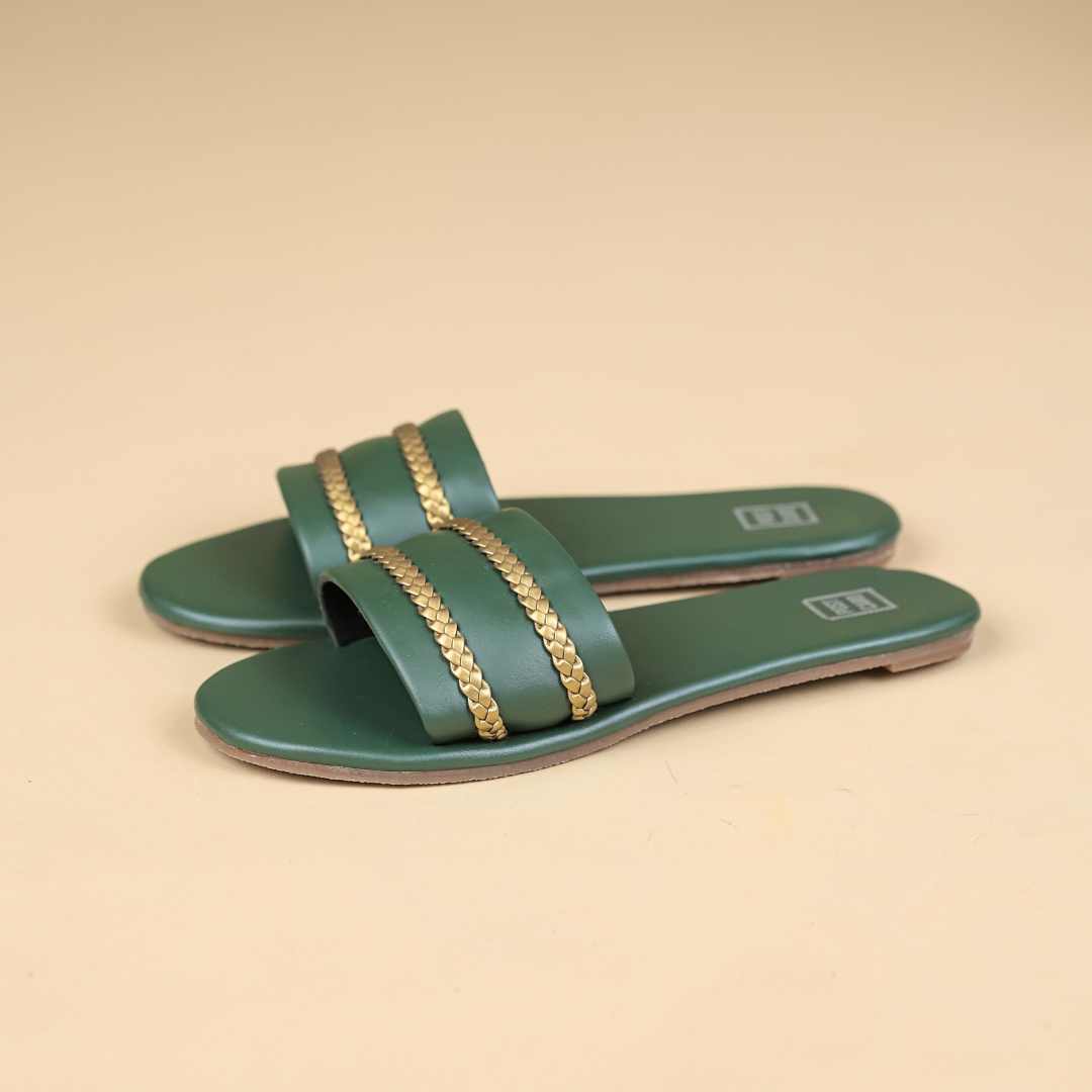 Cairo Flats in Soft Dark Green