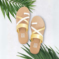 Milan Gold White In Flats