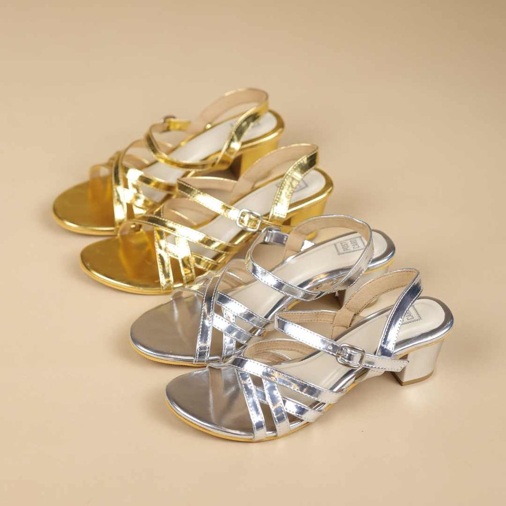 Duet Meadow Block Heels in Silver