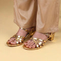 Duet Meadow Block Heels in Gold
