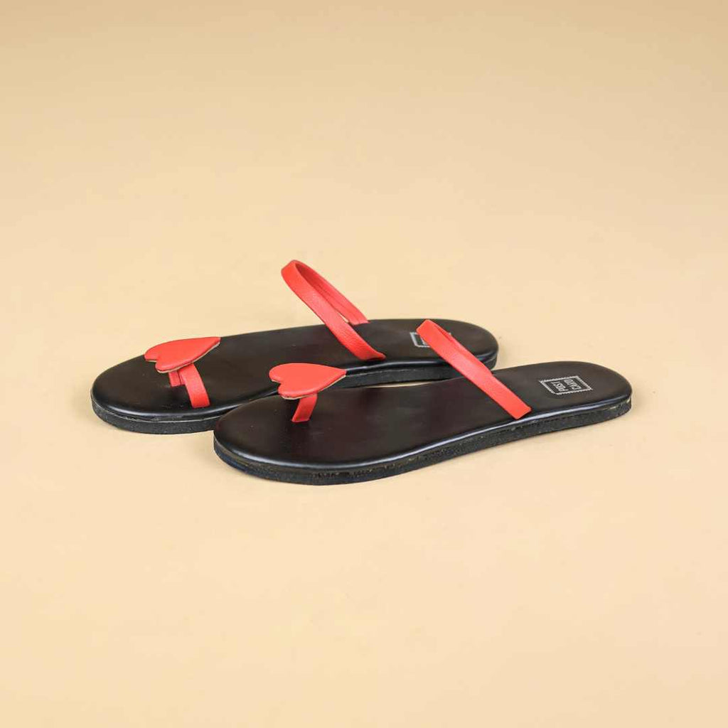 Heart  Flats  in  Black Red