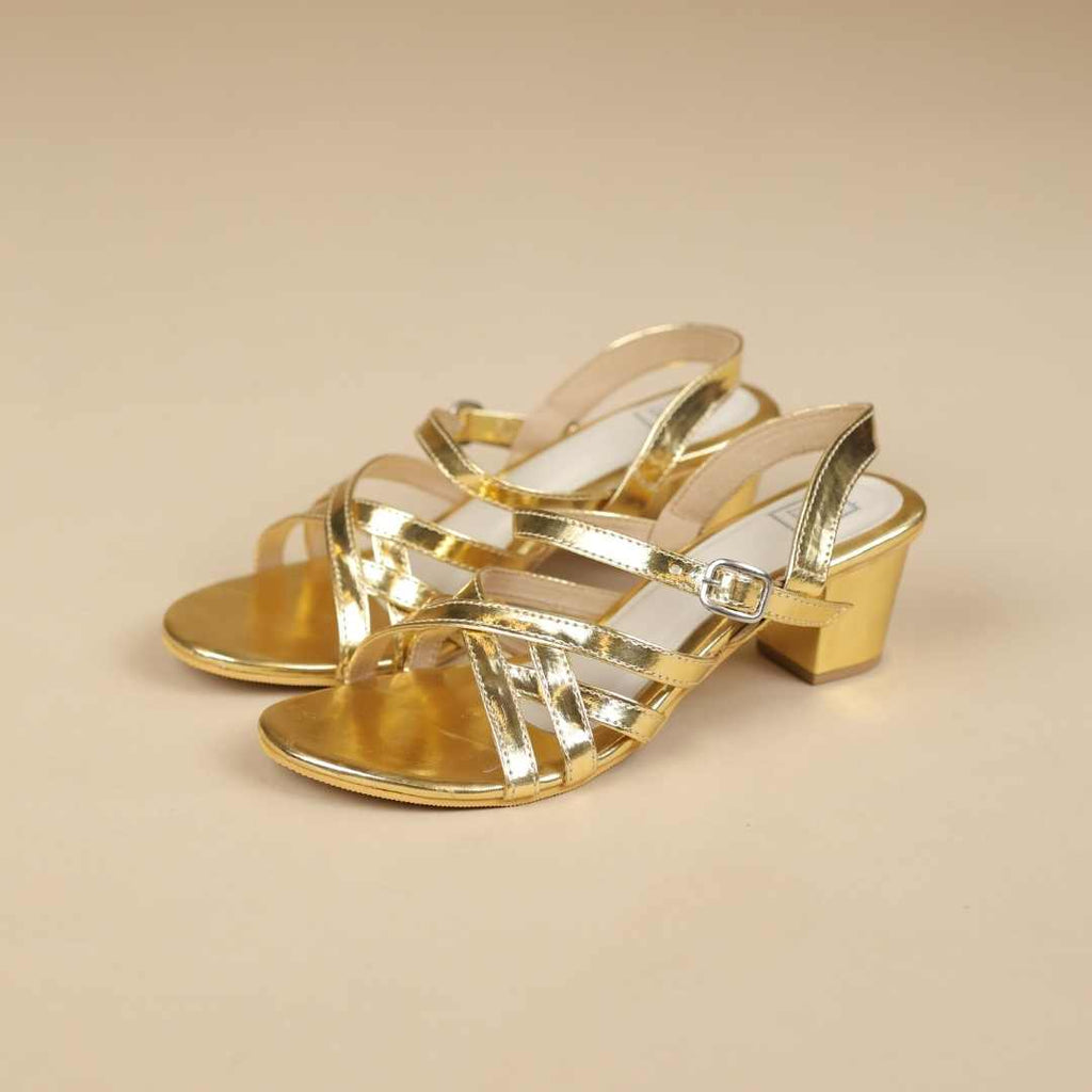Duet Meadow Block Heels in Gold