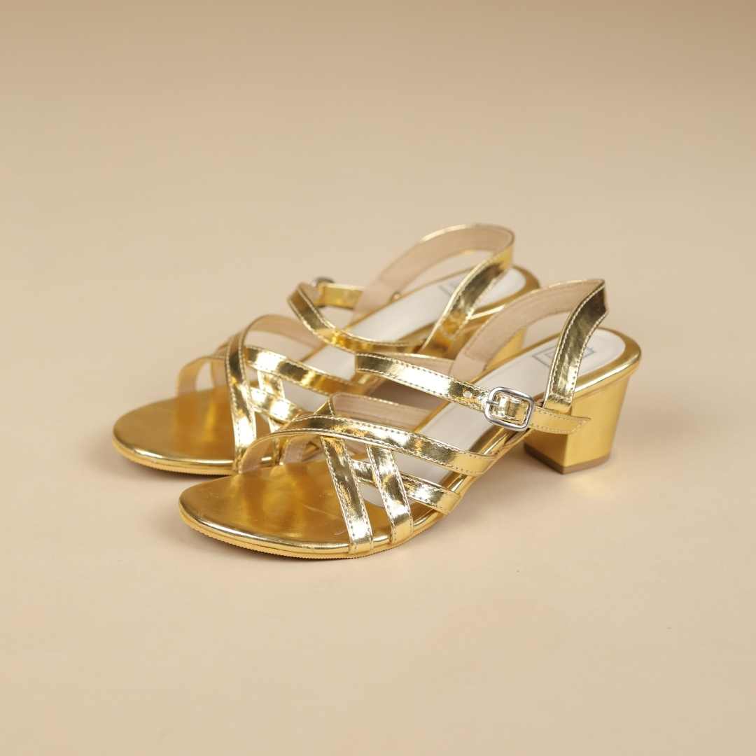 Duet Meadow Block Heels in Gold