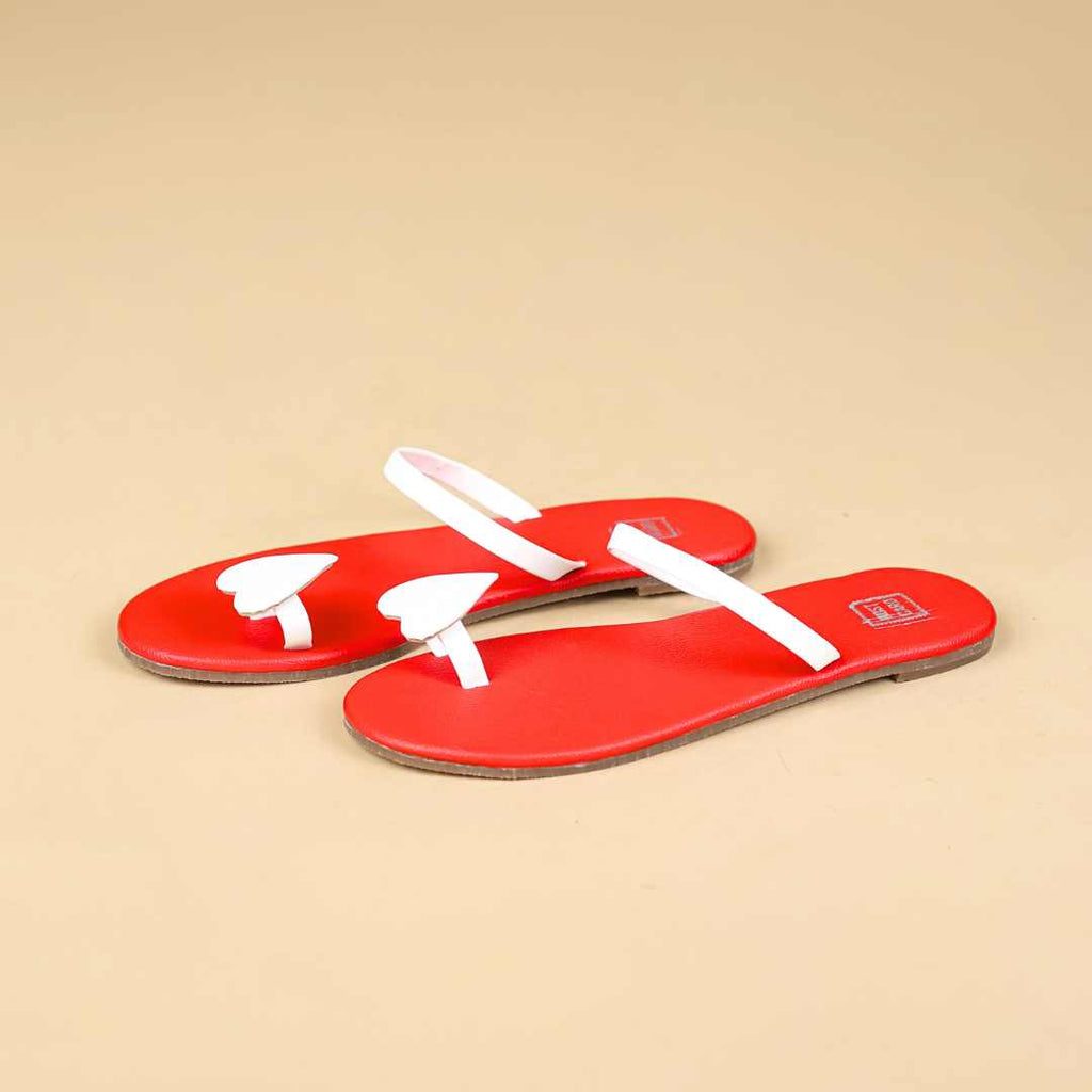 Heart  Flats in Red White