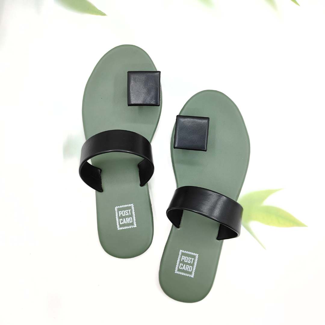 Sunrise  Flats In  Olive Black