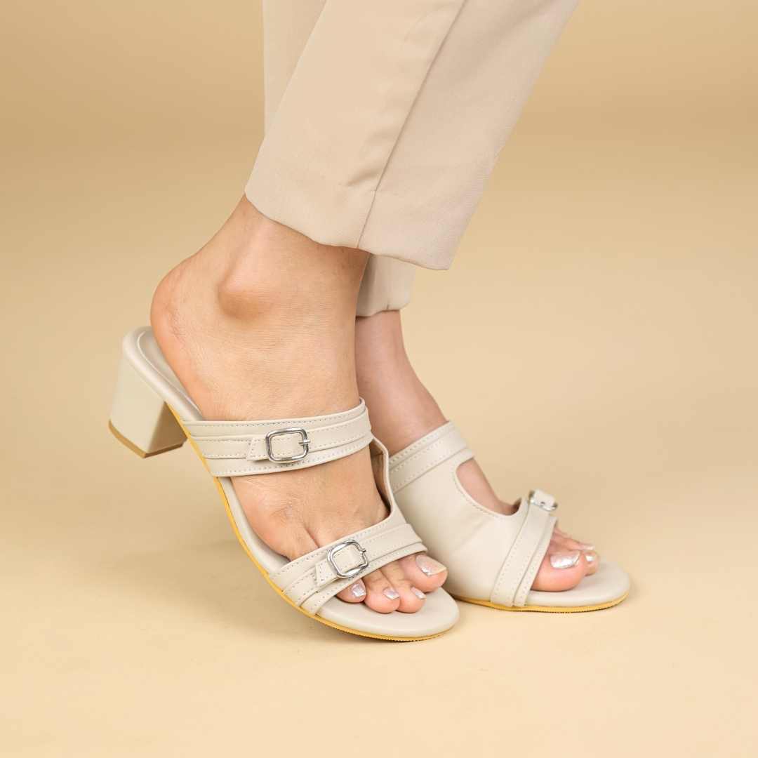 Duet Haven Block Heels in Offwhite