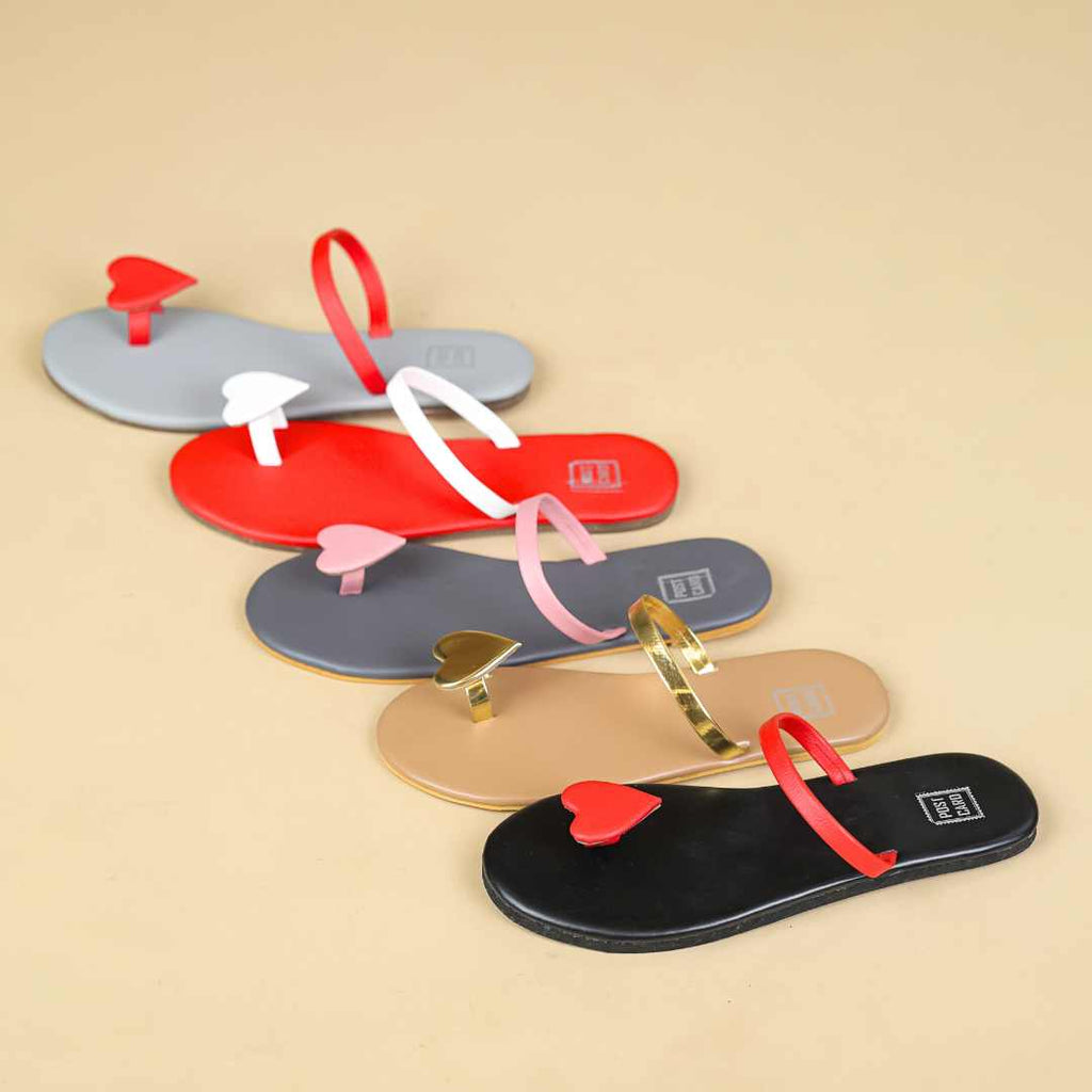 Heart  Flats in Red White