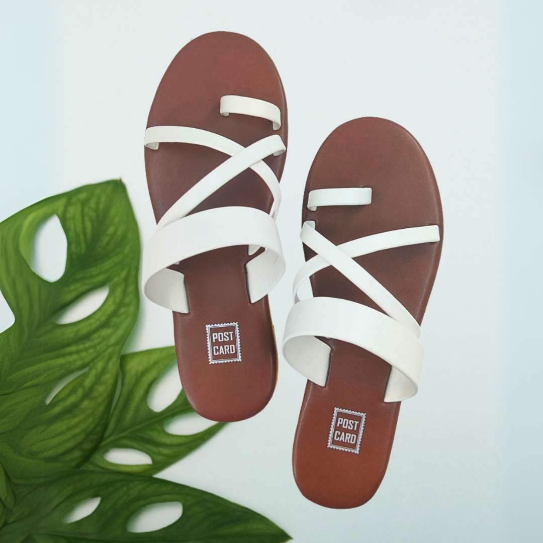 Milan Brown White In Flats